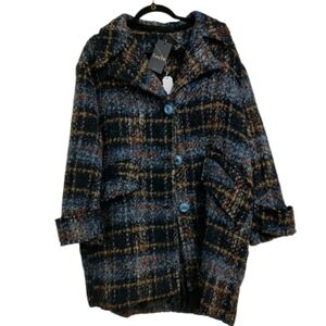 Chepe - Made In Italy Plaid Teddy Jacket Medium NWT